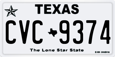 TX license plate CVC9374