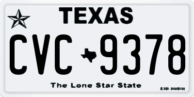 TX license plate CVC9378