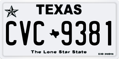 TX license plate CVC9381
