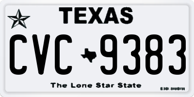 TX license plate CVC9383