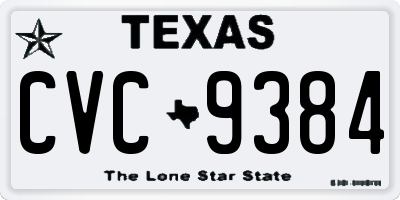 TX license plate CVC9384