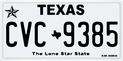 TX license plate CVC9385