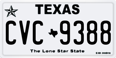 TX license plate CVC9388