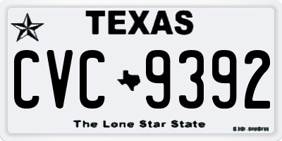 TX license plate CVC9392