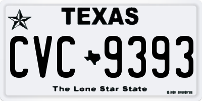TX license plate CVC9393