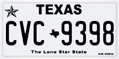 TX license plate CVC9398