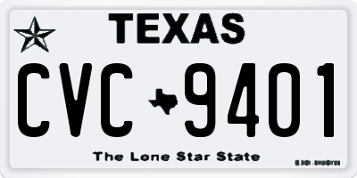 TX license plate CVC9401