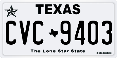 TX license plate CVC9403