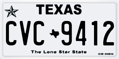 TX license plate CVC9412