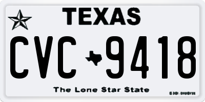 TX license plate CVC9418