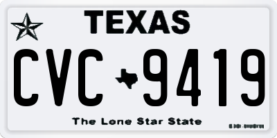 TX license plate CVC9419