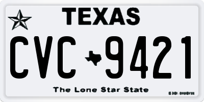 TX license plate CVC9421