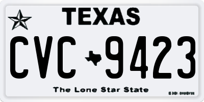 TX license plate CVC9423