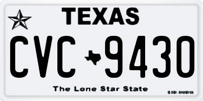 TX license plate CVC9430