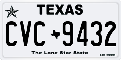TX license plate CVC9432