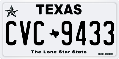 TX license plate CVC9433