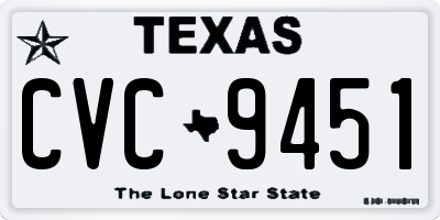 TX license plate CVC9451