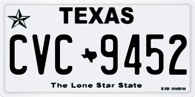 TX license plate CVC9452