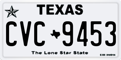 TX license plate CVC9453
