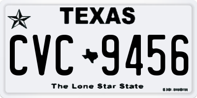 TX license plate CVC9456