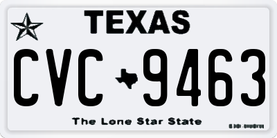 TX license plate CVC9463