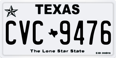 TX license plate CVC9476