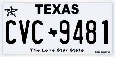 TX license plate CVC9481