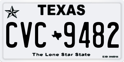 TX license plate CVC9482