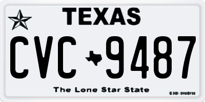 TX license plate CVC9487