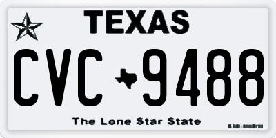 TX license plate CVC9488