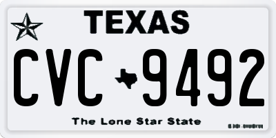 TX license plate CVC9492