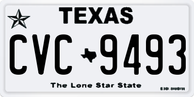 TX license plate CVC9493