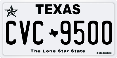 TX license plate CVC9500