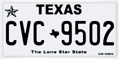 TX license plate CVC9502