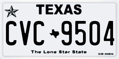 TX license plate CVC9504