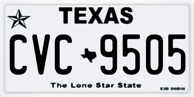 TX license plate CVC9505
