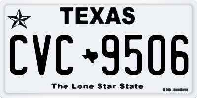 TX license plate CVC9506