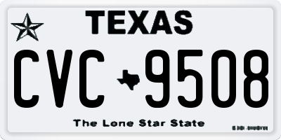 TX license plate CVC9508