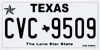 TX license plate CVC9509