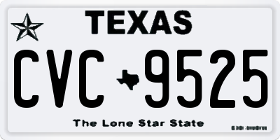 TX license plate CVC9525