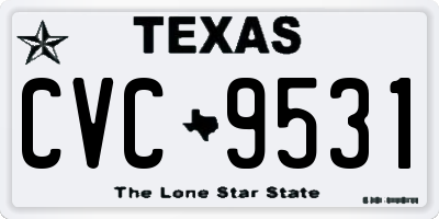 TX license plate CVC9531