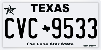 TX license plate CVC9533