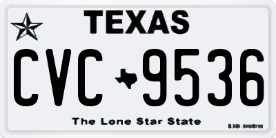 TX license plate CVC9536