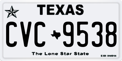 TX license plate CVC9538