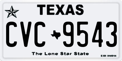 TX license plate CVC9543