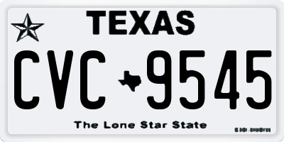 TX license plate CVC9545
