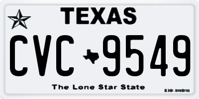 TX license plate CVC9549