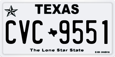 TX license plate CVC9551