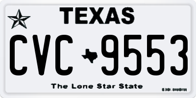 TX license plate CVC9553