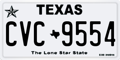 TX license plate CVC9554
